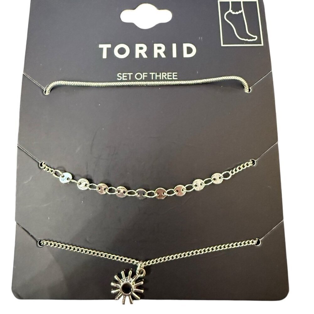 Torrid Set of 3 Ankle Bracelets NEW